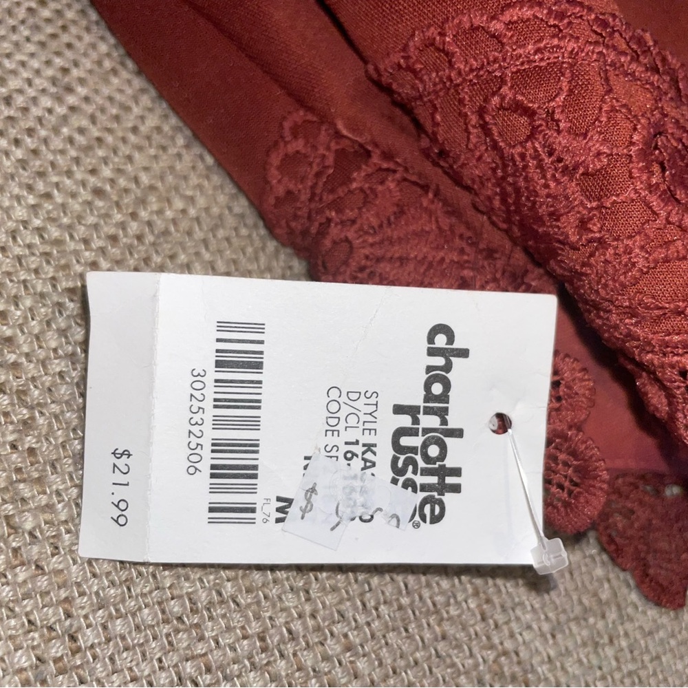 Charlotte Russe Rust Lace Bodysuit - Picture 2 of 5